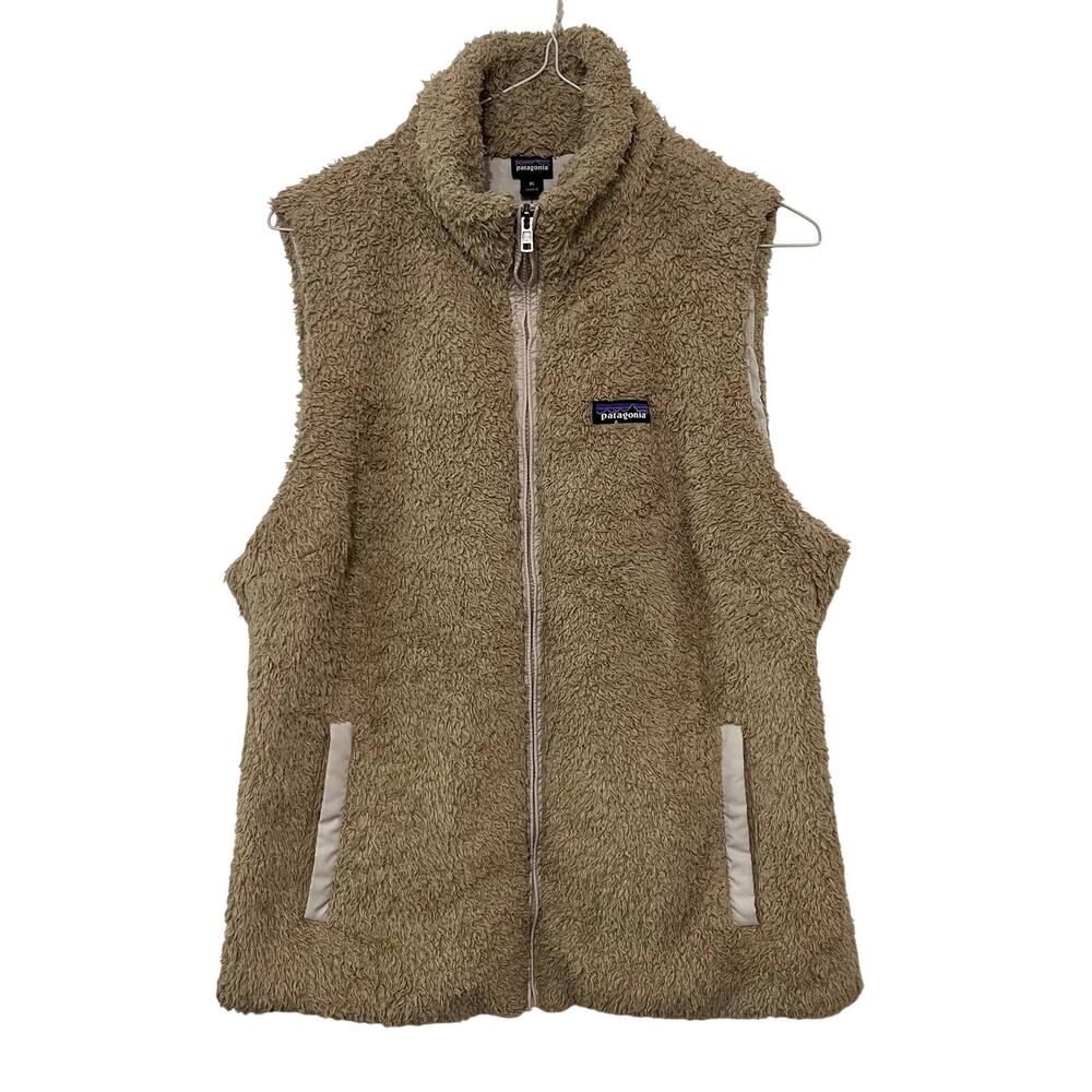 Patagonia Womens Los Gatos Fleece Vest Size XL Beige Outdoor Hiking Cabin Gorp